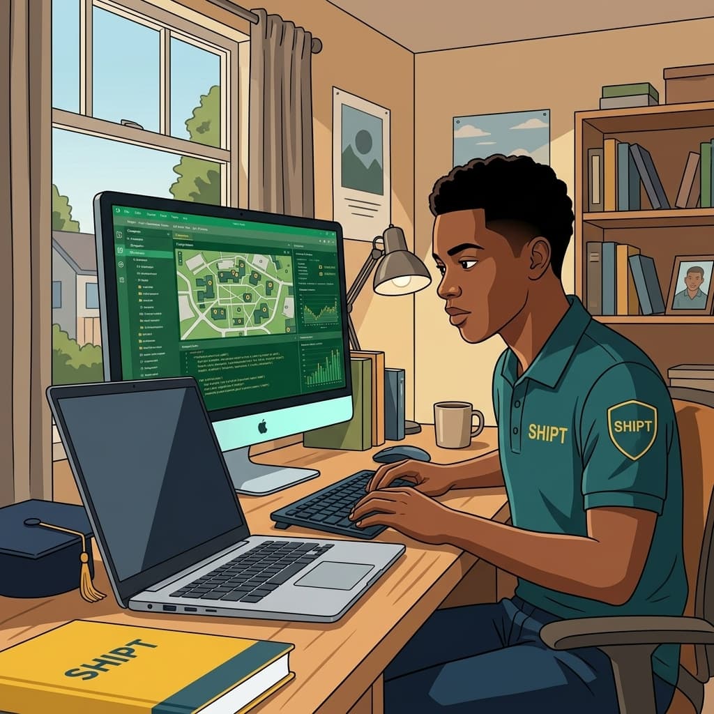 A student working on a laptop