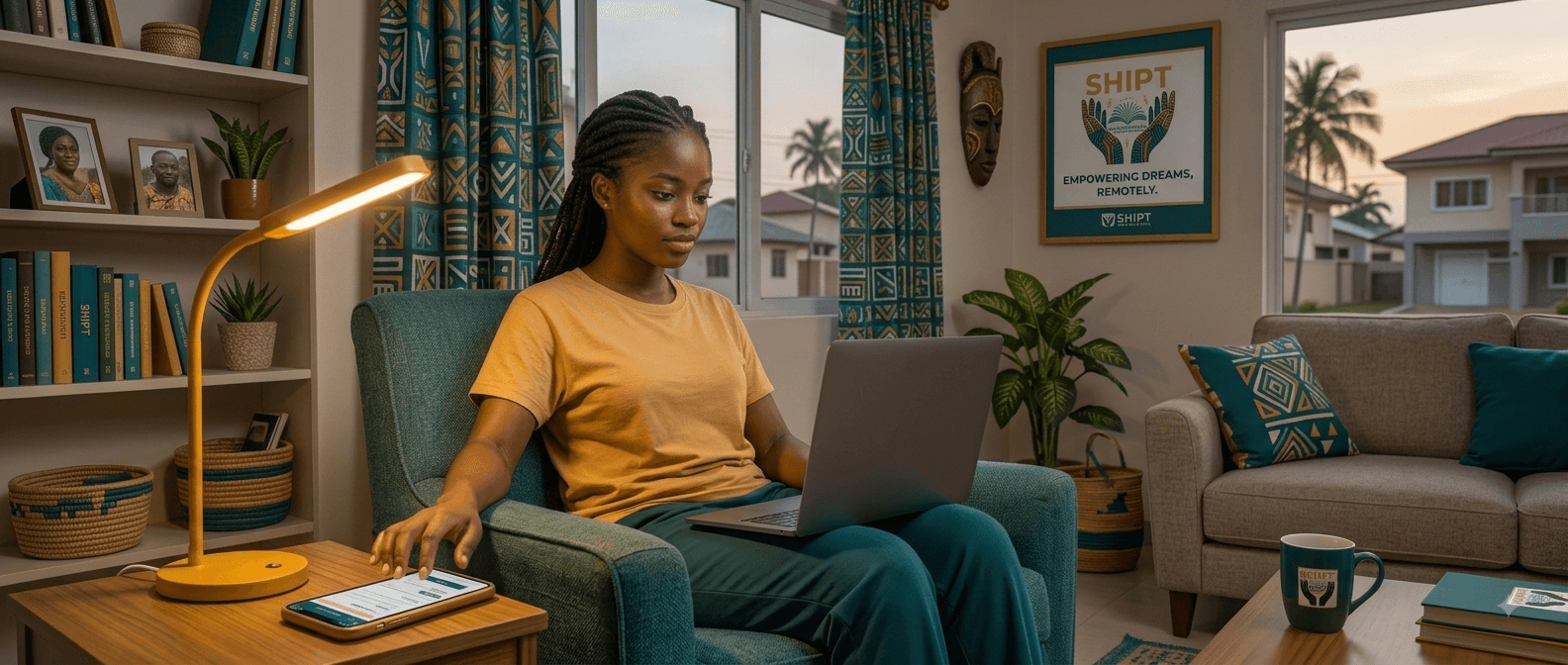 A student learning remotely